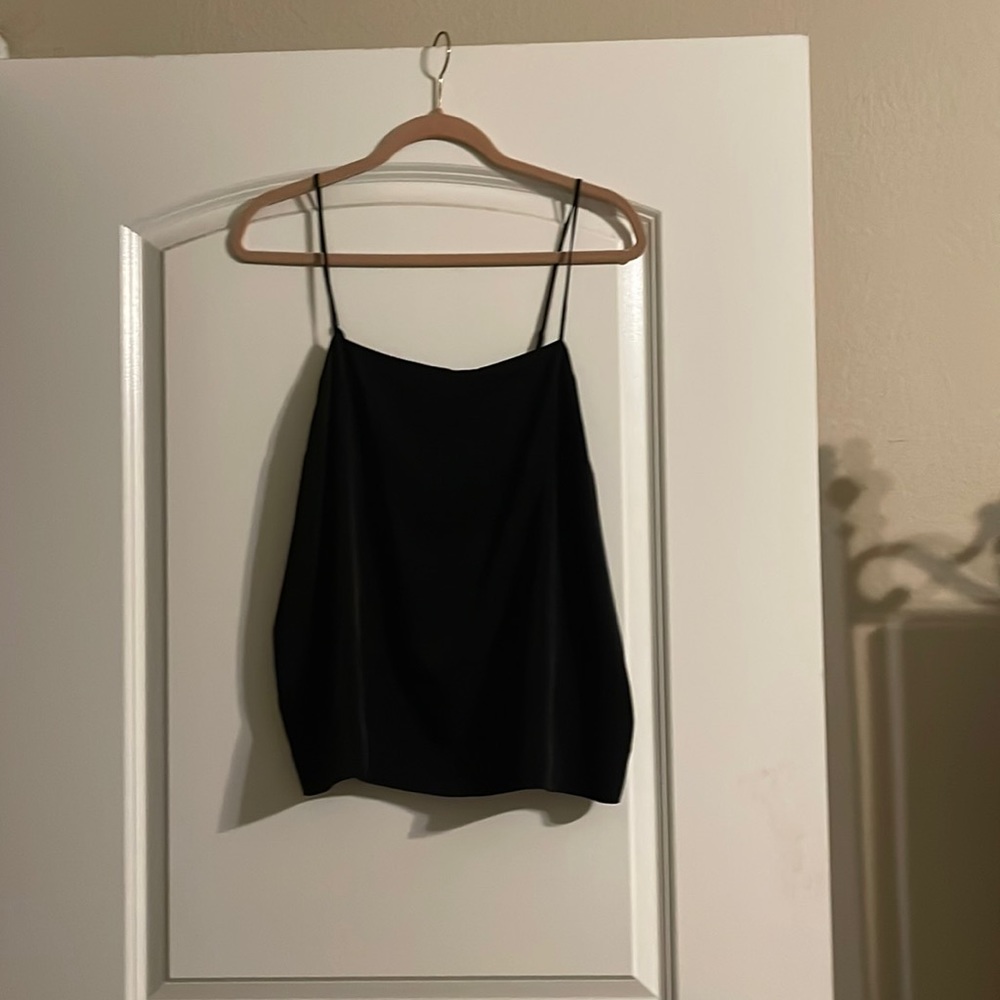 Satin black top